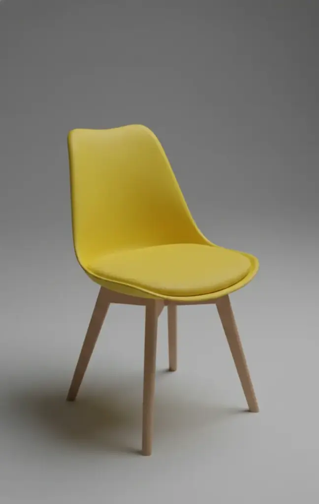 Simpson Yellow Chair Wooden legs 